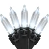 100-Count Pure White LED Mini Christmas Lights, 33 ft, Black Wire
