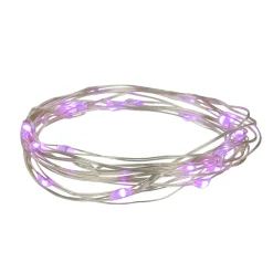20-Count Purple LED Micro Fairy Christmas Lights - 6ft, Copper Wire