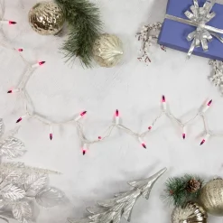35-Count Purple Mini Christmas Light Set, 7ft White Wire