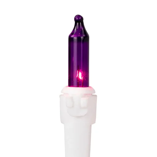 35-Count Purple Mini Christmas Light Set, 7ft White Wire