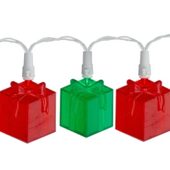 20-Count Red and Green LED Novelty Christmas Lights 9.5ft White Wire