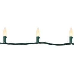 200-Count Warm White LED Faceted C6 Christmas Lights, 66.25 ft Green Wire