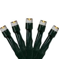 50-Count Warm White LED Micro Wide Angle Christmas Lights, 32ft Green Wire