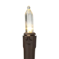 100-Count Warm White LED Mini Christmas Lights, 33 ft Brown Wire