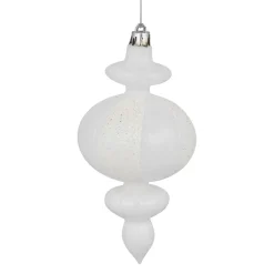 8-Count White Shatterproof Finial Christmas Ornaments, 6