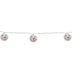 10-Count White Snowman Paper Lantern Christmas Lights, 8.5ft White Wire