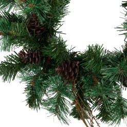 Country Mixed Pine, Twig and Pinecone Artificial Christmas Wreath - 24