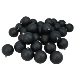 32ct Black Shatterproof Matte Christmas Ball Ornaments 3.25" (80mm)