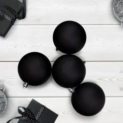 32ct Black Shatterproof Matte Christmas Ball Ornaments 3.25" (80mm)