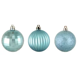 100ct Blue Shatterproof 3-Finish Christmas Ball Ornaments 2.5" (60mm)