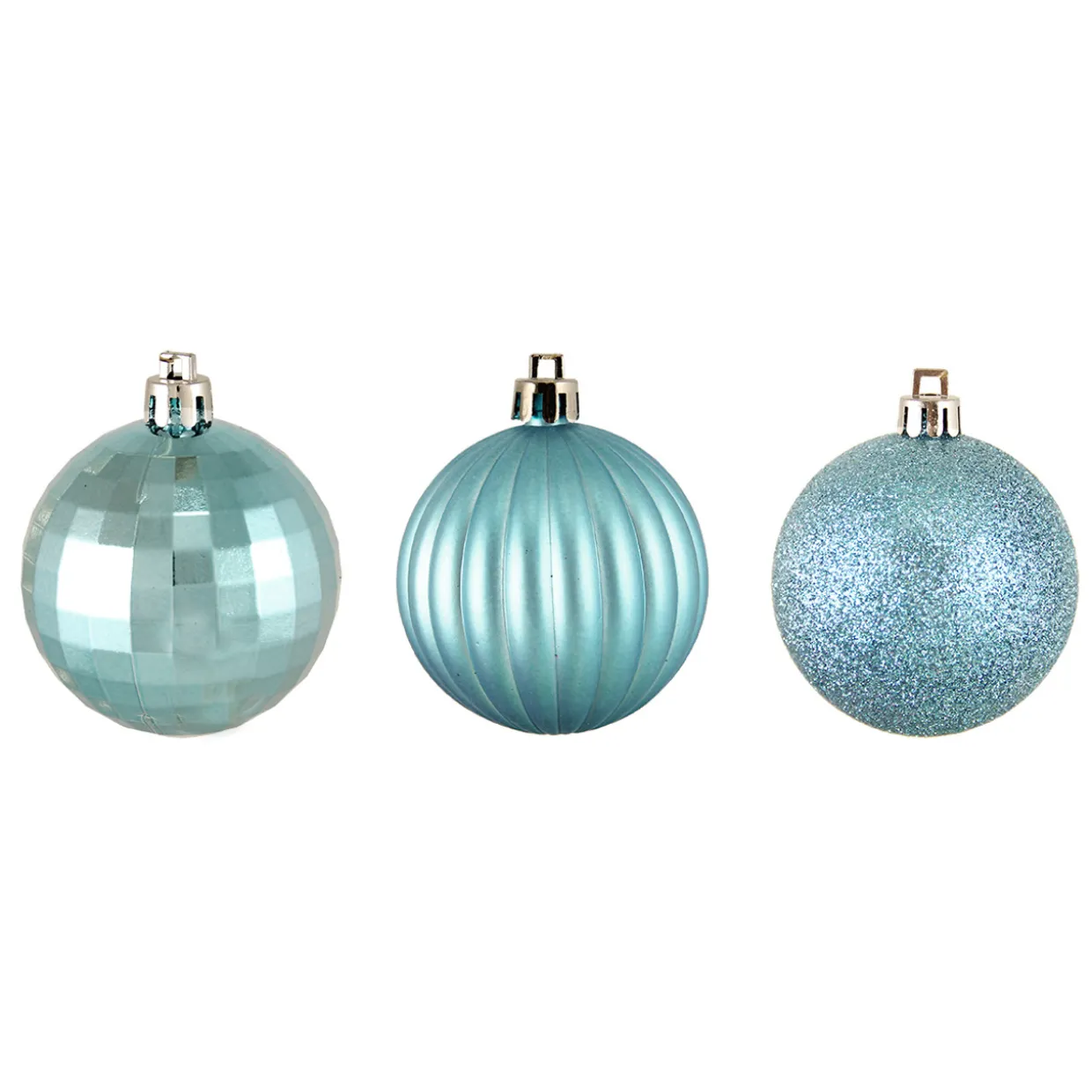 100ct Blue Shatterproof 3-Finish Christmas Ball Ornaments 2.5" (60mm)