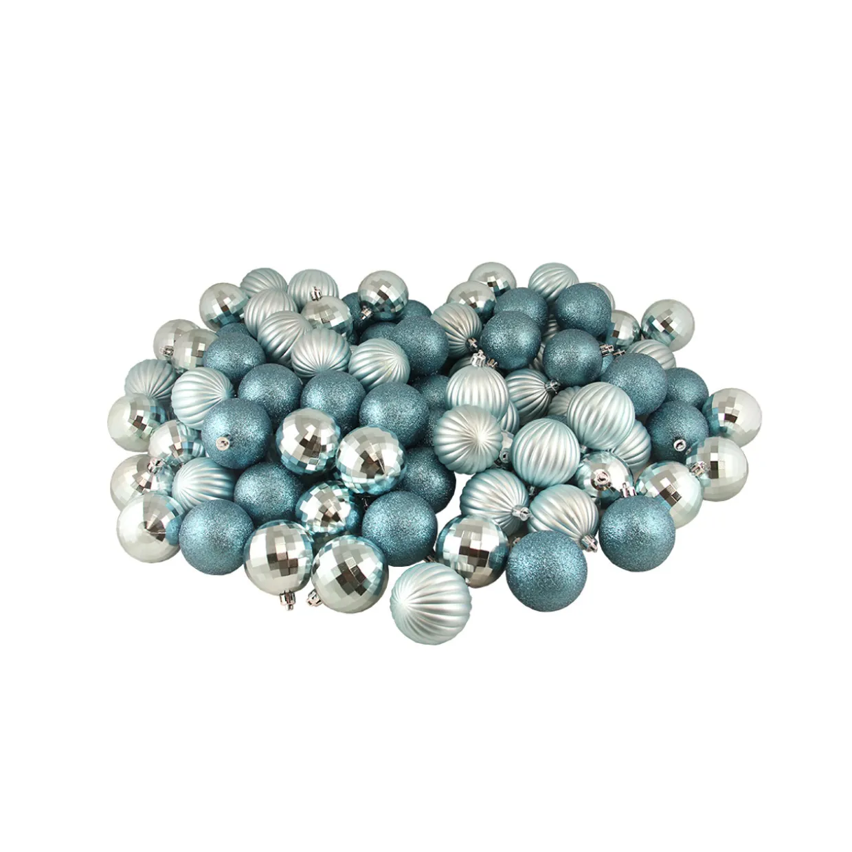 100ct Blue Shatterproof 3-Finish Christmas Ball Ornaments 2.5" (60mm)