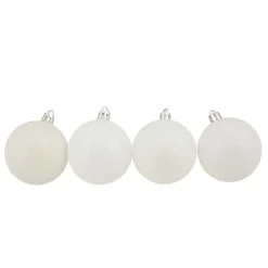 24ct Candy Cane Red and White Shatterproof 4-Finish Christmas Ball Ornaments 2.5" (60mm)