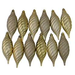 125ct Champagne Gold Shatterproof 4-Finish Christmas Ornaments 5.5