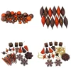 125ct Chocolate Brown and Burnt Orange Shatterproof 4-Finish Christmas Ornaments 5.5" (140mm)