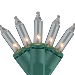 150ct Clear Everglow 8-Function Mini Christmas Lights - 37.5ft, Green Wire