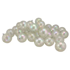 32ct Clear Iridescent Shatterproof Shiny Christmas Ball Ornaments 3.25" (80mm)