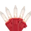 100ct Clear Mini Christmas Light Set - 20.25' Red Wire