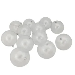 12ct Clear Shatterproof Shiny Christmas Ball Ornaments 4" (100mm)