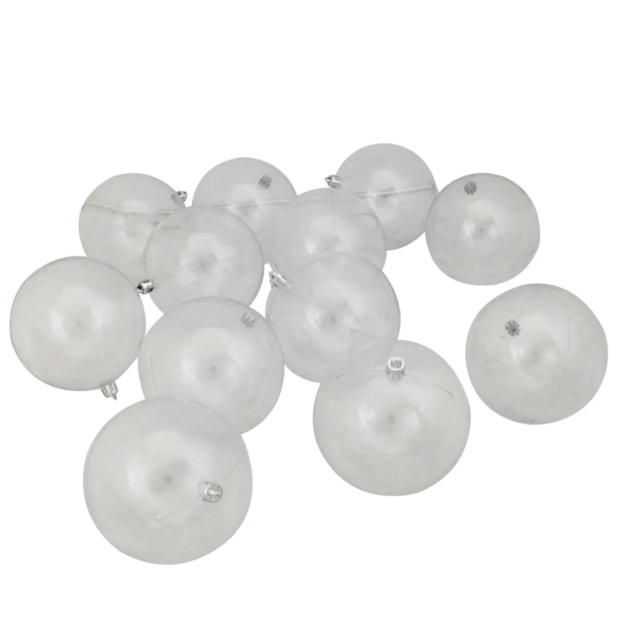 12ct Clear Shatterproof Shiny Christmas Ball Ornaments 4" (100mm)