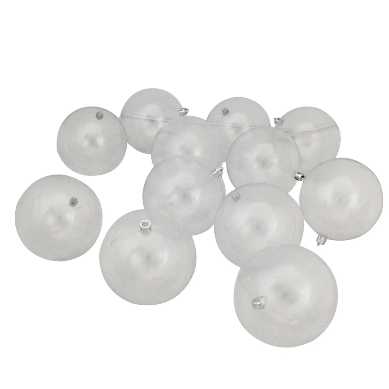 12ct Clear Shatterproof Shiny Christmas Ball Ornaments 4" (100mm)