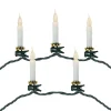 10ct Flickering LED Clip On Candle Christmas Lights, 7' Green Wire