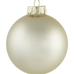 6ct Gold 2-Finish Glass Ball Christmas Ornaments 3.25