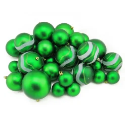 39ct Green Shatterproof 2-Finish Christmas Ball Ornaments 4" (100mm)