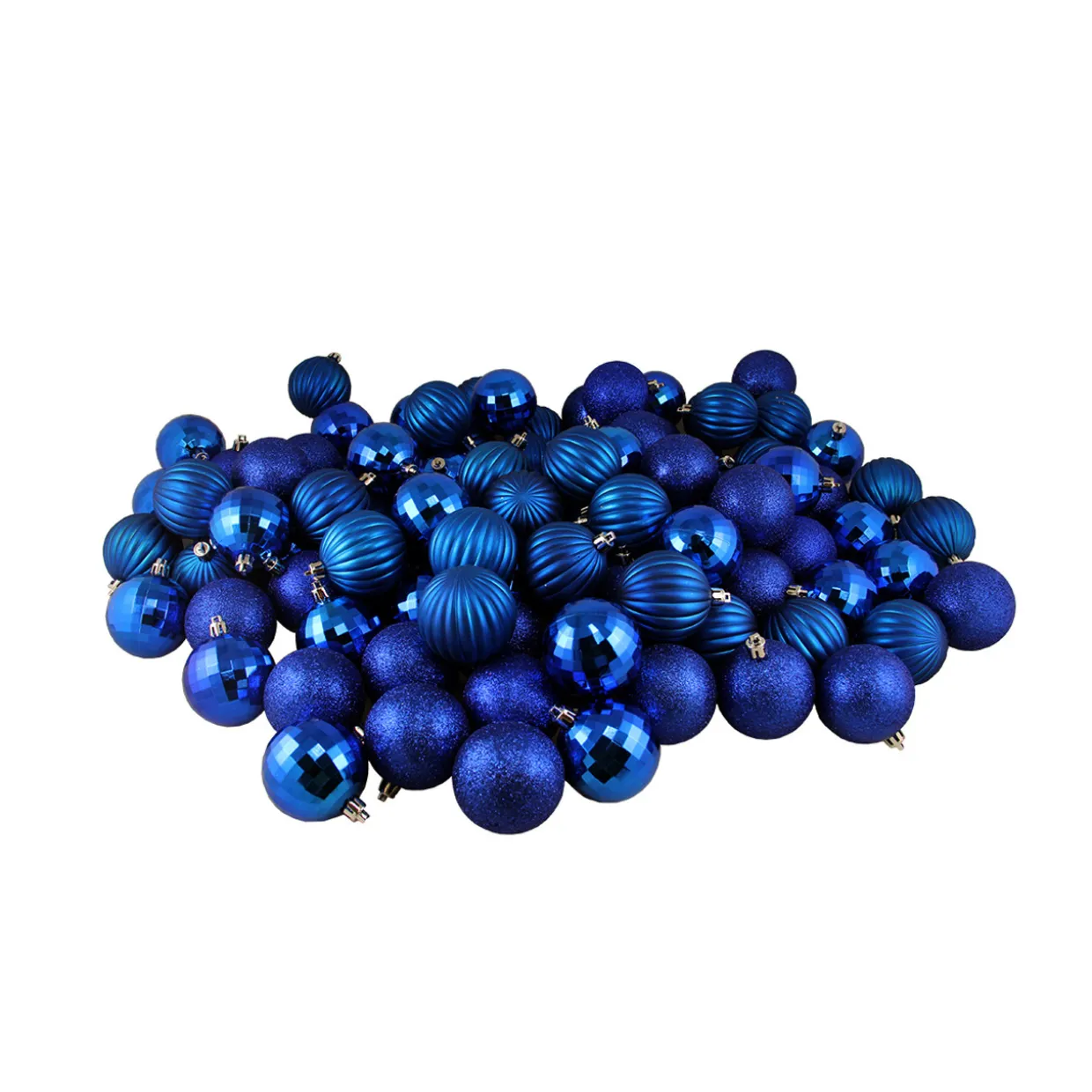 100ct Lavish Blue Shatterproof 3-Finish Christmas Ball Ornaments 2.5" (60mm)