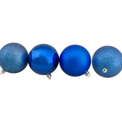 32ct Lavish Blue Shatterproof 4-Finish Christmas Ball Ornaments 3.25