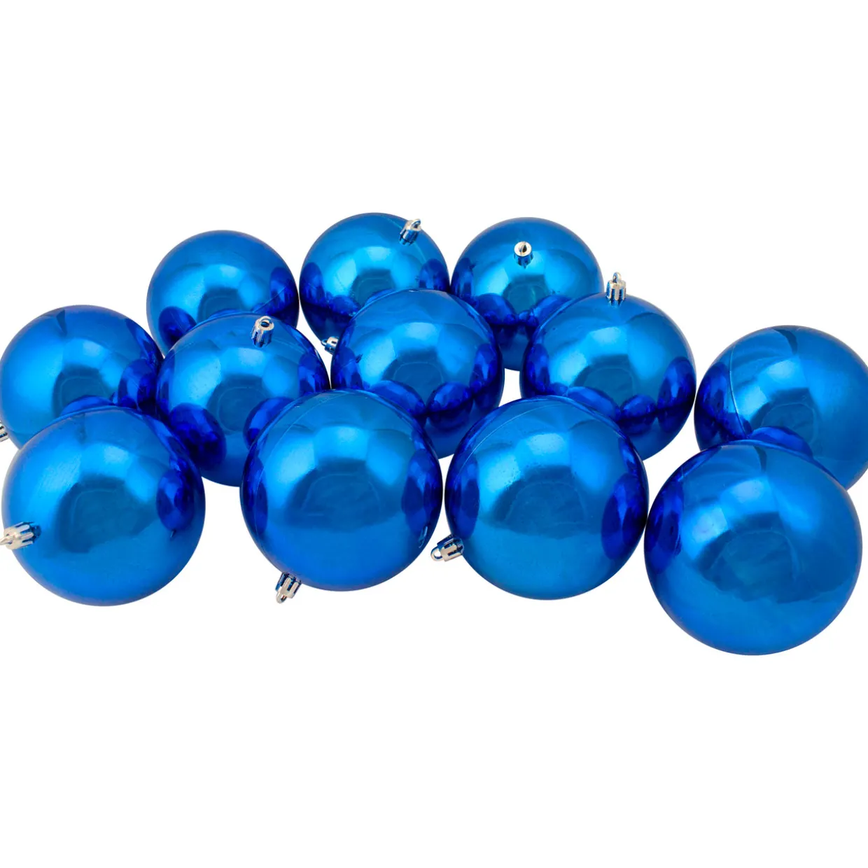 12ct Lavish Blue Shatterproof Christmas Ball Ornaments 4" (100mm)