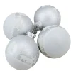 4ct Matte and Frosted White Glass Hanging Christmas Ball Ornaments 3.25" (80mm)