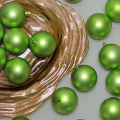 32ct Matte Kiwi Green Shatterproof Christmas Ball Ornaments 3.25