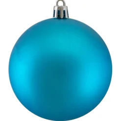 32ct Matte Turquoise Blue Shatterproof Christmas Ball Ornaments 3.25