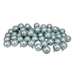 60ct Mermaid Blue Shatterproof Shiny Christmas Ball Ornaments 2.5" (60mm)