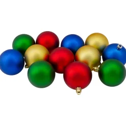 24ct Multi Shatterproof 2-Finish Christmas Ball Ornaments 2.5" (60mm)