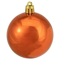 24ct Orange Shatterproof 4-Finish Christmas Ball Ornaments 2.5