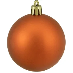 24ct Orange Shatterproof 4-Finish Christmas Ball Ornaments 2.5