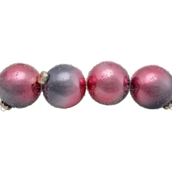 4ct Pink and Grey Ombre Hand Blown Textured Glass Ball Christmas Ornaments 3.25