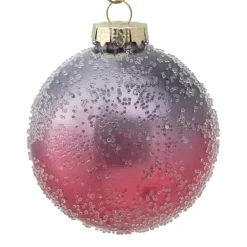 4ct Pink and Grey Ombre Hand Blown Textured Glass Ball Christmas Ornaments 3.25