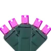 50ct Pink LED Wide Angle Christmas Lights, 16.25ft Green Wire