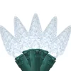 70ct Pure White Faceted LED C6 Christmas Light Set - 23ft Green Wire