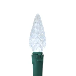 70ct Pure White Faceted LED C6 Christmas Light Set - 23ft Green Wire