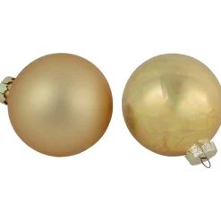 96ct Red and Gold 2-Finish Glass Ball Christmas Ornaments 3.25