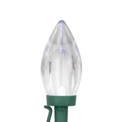 25ct Red and Pure White LED C9 Christmas Lights, 16ft Green Wire