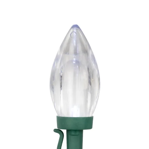 25ct Red and Pure White LED C9 Christmas Lights, 16ft Green Wire