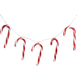 7ct Red and White Candy Cane Christmas Lights - 4.5ft Clear Wire