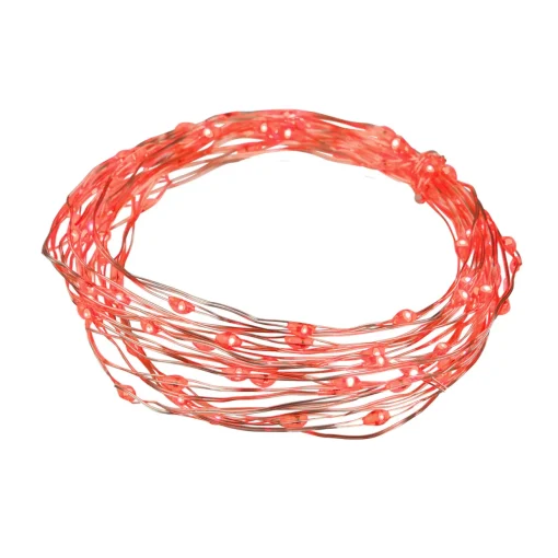 100ct Red LED Micro Fairy Lights, 16ft Copper Wire