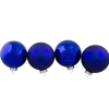 4ct Royal Blue 2-Finish Glass Christmas Ball Ornaments 4" (100mm)