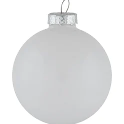 9ct Shiny and Matte White Glass Ball Christmas Ornaments 2.5